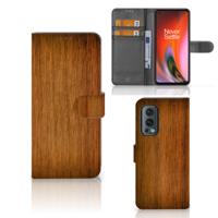 OnePlus Nord 2 5G | Book Style Case | Donker Hout