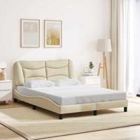 Bedframe zonder matras "Hvar" stof crèmekleurig 140x190 cm