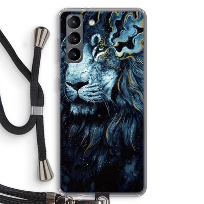 Darkness Lion: Samsung Galaxy S21 Transparant Hoesje met koord