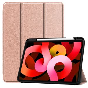 Basey iPad Air 5 (2022) Hoesje Kunstleer Hoes Case Cover -Rose goud