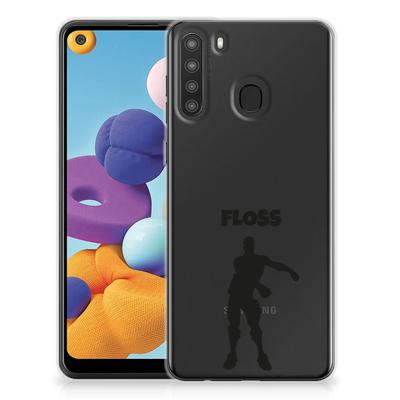 Samsung Galaxy A21 Telefoonhoesje met Naam Floss Samsung Galaxy A21 Telefoonhoesje met Naam Floss