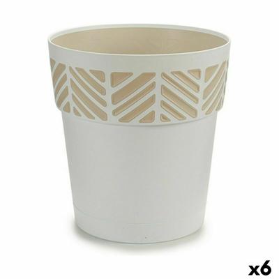 Zelfwaterende bloempot Stefanplast Orfeo Wit Plastic 25 x 25 x 25 cm (6 Stuks)