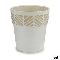 Zelfwaterende bloempot Stefanplast Orfeo Wit Plastic 25 x 25 x 25 cm (6 Stuks)