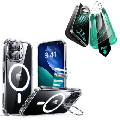 iPhone 17 Bundle Classic Hybrid Magnetic Case (Camera Control, Stash Stand) and Armorite Screen Protector - Clear