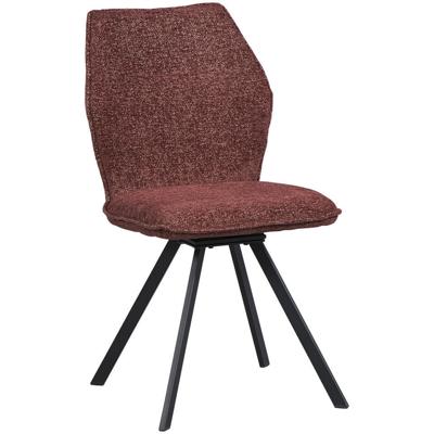 Leen Bakker - Eetkamerstoel Raffy - Wijn - Stof - Rood - 50x60x90 Cm