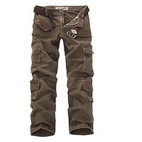 Voor heren Cargohosen Cargo-broek Broek Meerdere zakken Effen Camouflage Kleur Volledige lengte Katoen Casual Zwart khaki Micro-elastisch Lightinthebox