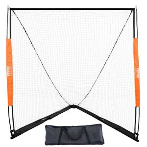 VEVOR Lacrosse-doel, 6' x 6' Lacrosse-net, draagbaar lacrosse-doel met draagtas, glasvezelpaal, lacrosse-trainingsapparatuur in de achtertuin, eenvoudig op te zetten universiteitsdoel, perfect voor training