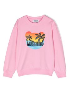 Moschino Kids sweat en coton à logo imprimé - Rose