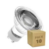 Set van 10 GU10 45º 7W COB glazen LED lampen warm wit 3000k