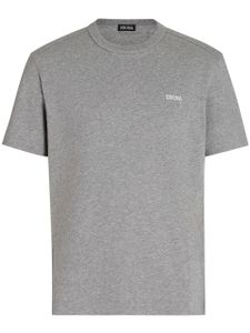 Zegna t-shirt à logo brodé - Gris