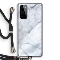 Witte marmer: OnePlus 9 Pro Transparant Hoesje met koord