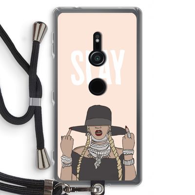 Slay All Day: Sony Xperia XZ2 Transparant Hoesje met koord