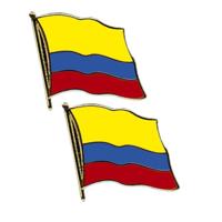Pin Vlag Colombia - 2x stuks - 2 cm - vlaggen speldje - supporter - mini broche