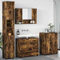 Badkamermeubelset met lade 4 pcs Gerookt eiken 30 x 35 x 192 cm