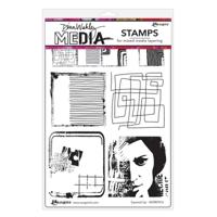 Ranger Ink Ranger • dina wakley media cling stamps squared up 6pcs