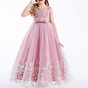 Miipat Prinsessenjurk van tule, mouwloos, voor feestjes, verjaardagen en bruiloften, babybloemenmeisjesjurk met strik, Groen, 18-24 Maanden