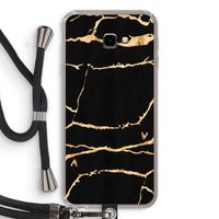 Gouden marmer: Samsung Galaxy J4 Plus Transparant Hoesje met koord