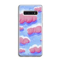 Roze wolken met vogels: Samsung Galaxy S10 4G Transparant Hoesje