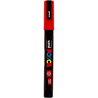 Uni-Posca Posca marker, afm pc-3m, lijndikte 0,9-1,3 mm, fijn, rood, 1 stuk