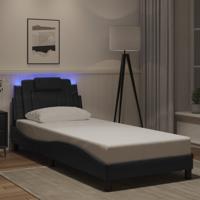 Bedframe met LED-verlichting kunstleer zwart 90x190 cm