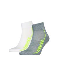 HEAD Quartersokken Performance 2-pack Grey Melange / Wit-43/46