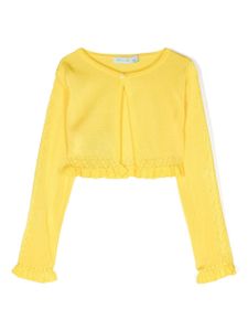 Abel & Lula cardigan crop en maille pointelle - Jaune