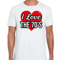 I love 70s verkleed t-shirt wit voor heren - 70s party verkleed outfit