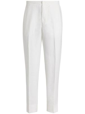 Zegna pantalon de jogging en lin à effet délavé - Blanc