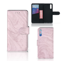 Huawei P20 Bookcase Marble Pink - Origineel Cadeau Vriendin - thumbnail