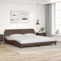 Bedframe met hoofdbord kunstleer bruin 200x200 cm