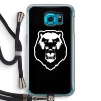 Angry Bear (black): Samsung Galaxy S6 Transparant Hoesje met koord