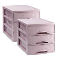 Ladekastje bureau organizer SORTED - 2x - 3 lades - roze - L26 x B35 x H28 cm - kunststof Ladekastje bureau organizer SORTED - 2x - 3 lades - roze - L26 x B35 x H28 cm - kunststof