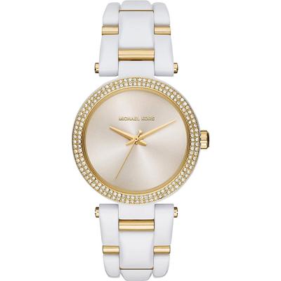 Michael Kors Dames Bradshaw roestvrijstalen horloge Cheetah-acetaat MK6887