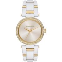Michael Kors Dames Bradshaw roestvrijstalen horloge Cheetah-acetaat MK6887