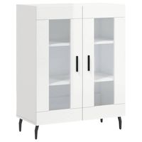 The Living Store Dressoir - Hoogglans wit - 69.5 x 34 x 90 cm - Glas ontwerp - thumbnail