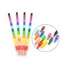 18 stuks creatieve bouwstenen kleurpotloden kinderen 12 kleuren tekening educatief speelgoed