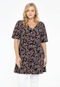 Yoek Tuniek wide bottom knopen RUBY | Zwart | Maat 42/44