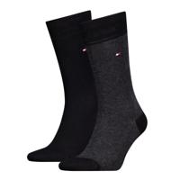 Tommy Hilfiger Sokken Heren Birdseye 2-pack Zwart-39/42