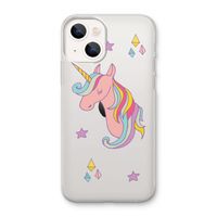 Roze eenhoorn: iPhone 13 mini Transparant Hoesje