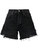 AGOLDE short en jean à bords francs - Noir