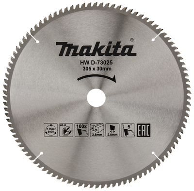 Makita Accessoires Afkortzaagblad Aluminium | Standaard 305x30x2,8 100T 5g - D-73025 D-73025