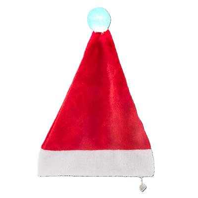 Feeric Christmas Kerstmuts - rood - met verlichte pompon - D60 x 30 cm - polyester - voor volwasse