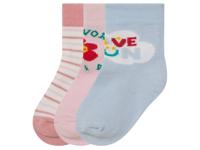 lupilu 3 paar baby sokken (Zonder print, roze/blauw/roze, 19/22)