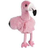 Pluche knuffel dieren roze flamingo vogel van 18 cm