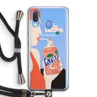 Peach please!: Samsung Galaxy A40 Transparant Hoesje met koord