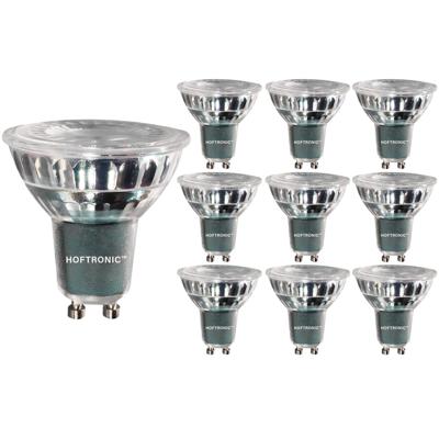 Set van 10 LED GU10 Spots - Dimbaar - 5 Watt 400 lumen - 4000K neutraal wit - Glas - Vervangt 50 Watt - GU10 fitting - LED Reflector - Universele fitting