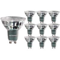 Set van 10 LED GU10 Spots - Dimbaar - 5 Watt 400 lumen - 4000K neutraal wit - Glas - Vervangt 50 Watt - GU10 fitting - LED Reflector - Universele fitting