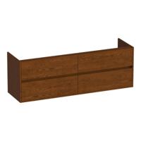 Brauer Adore - Onderkast - 160 cm - met 4 Softclose Lades Greeploos en 2 Sifon Uitsparingen - Lamellen Eiken Bruin