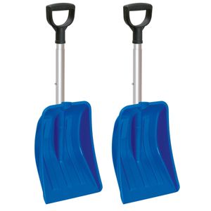 2x stuks compacte sneeuwscheppen / sneeuwschuivers blauw uitschuifbare steel 69 - 83 cm   -