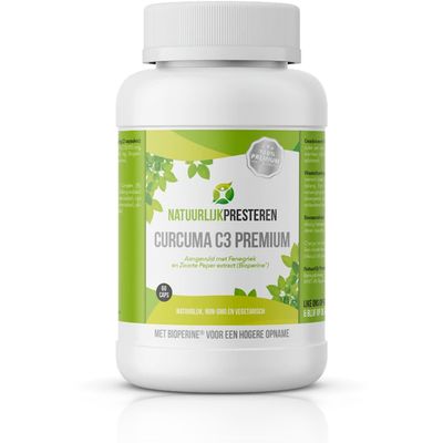 Curcuma C3 Premium - C3-complex® Curcumine, zwarte peper (Bioperine®) en FenuFibers® Curcuma C3 Premium - C3-complex® Curcumine, zwarte peper (Bioperine®) en FenuFibers®